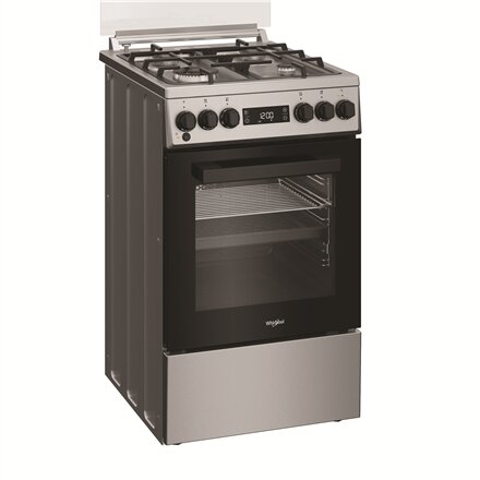 Whirlpool Cooker , W5G8LMSWTX , Hob type Gas , Oven type Electric , Stainless steel , Width 50 cm , Depth 60 cm , 60 L