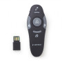 Gembird , Wireless presenter with laser pointer , WP-L-01 , Black , Depth 25 mm , Height 105 mm , Red laser pointer. 4 buttons to control most used PowerPoint presentation functions. Interface: USB. Presenter control distance: up to 10 m. , Yes , Weight 6