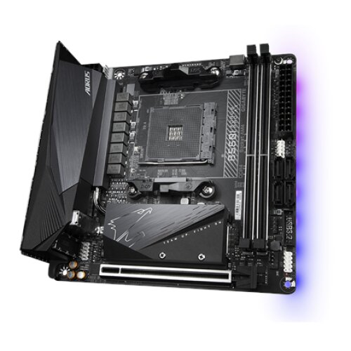 Gigabyte , B550I AORUS PRO AX 1.0 , Processor family AMD , Processor socket AM4 , DDR4 DIMM , Memory slots 2 , Chipset AMD B , Mini ITX