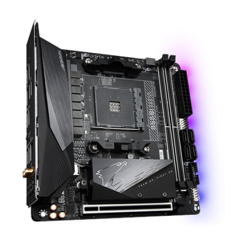 Gigabyte , B550I AORUS PRO AX 1.0 , Processor family AMD , Processor socket AM4 , DDR4 DIMM , Memory slots 2 , Chipset AMD B , Mini ITX