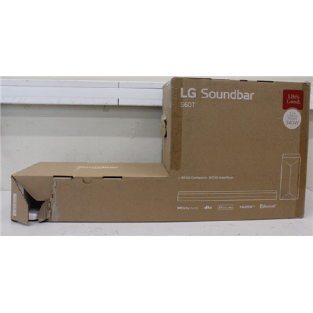 SALE OUT. LG Soundbar 3.1 channel sound system S60T , LG Soundbar 3.1 Channel Sound System , S60T , DAMAGED PACKAGING , Bluetooth