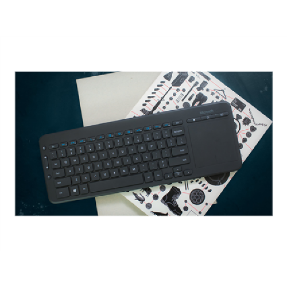 Microsoft N9Z-00009 All-in-One Media Keyboard Multimedia Wireless Batteries included NORD Black 434 g