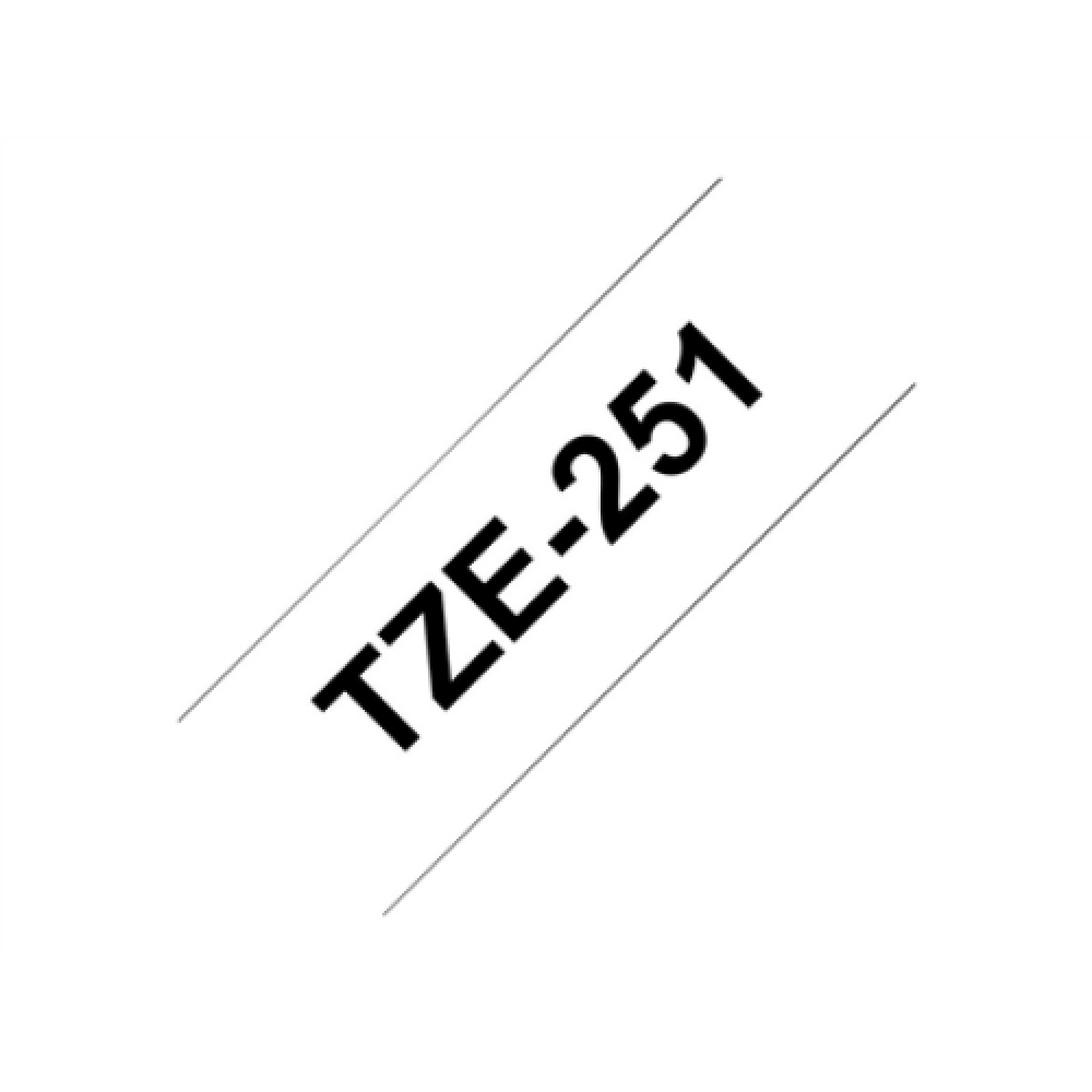 Brother , TZ-251 Laminated Tape , Black on White , TZe , 8 m , 2.4 cm