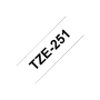 Brother , TZ-251 Laminated Tape , Black on White , TZe , 8 m , 2.4 cm