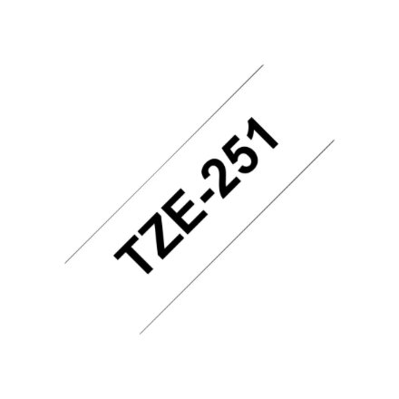 Brother , TZ-251 Laminated Tape , Black on White , TZe , 8 m , 2.4 cm