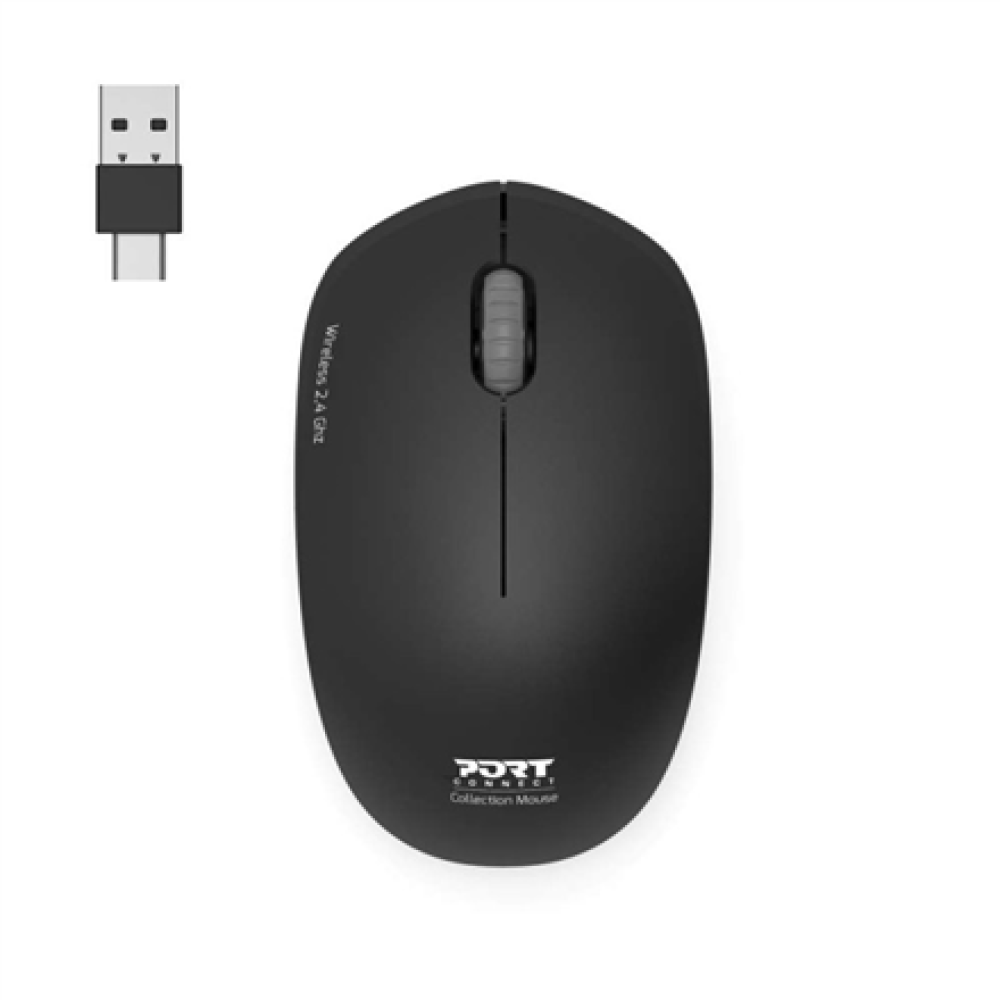 PORT CONNECT Mouse , Collection II , Wireless , 2.4 GHz , Black