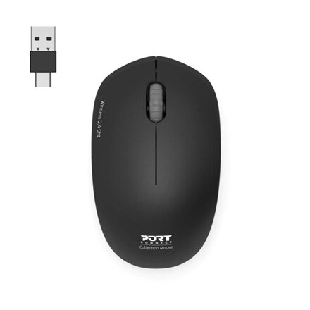 PORT CONNECT Mouse , Collection II , Wireless , 2.4 GHz , Black