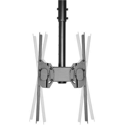 Neomounts NM-C440DBLACK Dual monitor/TV mount ceiling , Adjustable Height, Rotate, Tilt, Swivel , 32-60 , Maximum weight (capacity) 45 kg , Black
