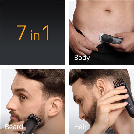 Braun 7-in-1 Grooming Kit , All-in-One Kit Series 5 AIO5520 , Cordless , Number of length steps 14 , Black