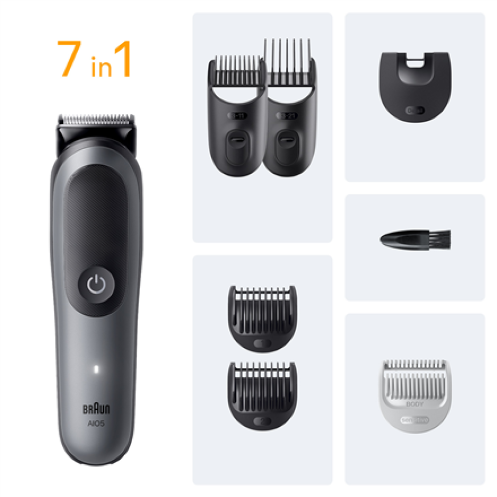 Braun 7-in-1 Grooming Kit , All-in-One Kit Series 5 AIO5520 , Cordless , Number of length steps 14 , Black