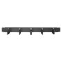 Digitus , Cable Management Panel , DN-97602 , 5x cable management ring (HxD: 40x60 mm). The Cable Management Panel is getting fixed on the 483 mm (19“) profile rails. Five cable guiding rings allow an easy, horizontal array of patch cables. It guarantees 