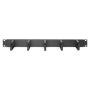Digitus , Cable Management Panel , DN-97602 , Black , 5x cable management ring (HxD: 40x60 mm). The Cable Management Panel is getting fixed on the 483 mm (19“) profile rails. Five cable guiding rings allow an easy, horizontal array of patch cables. It gua