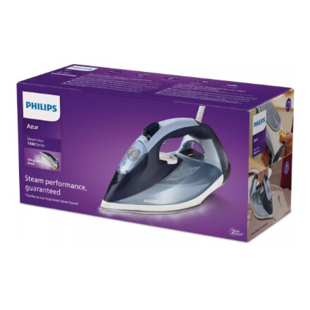 Philips Steam Iron , DST7020/20 , Steam Iron , 2800 W , Water tank capacity 300 ml , Continuous steam 50 g/min , Steam boost performance 250 g/min , Blue