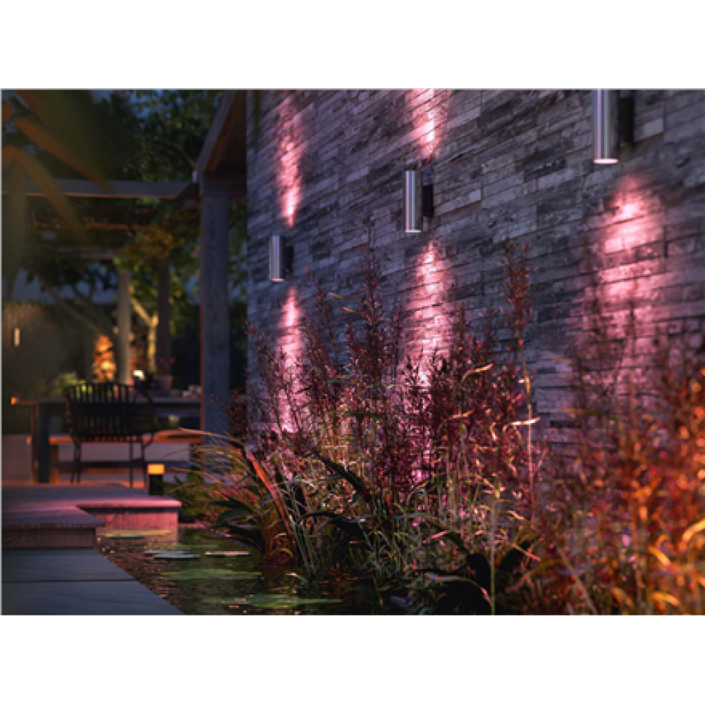 Philips Hue WCA Appear Outdoor Wall Lantern, Inox , 8 W , 2000-6500 Hue White Colour Ambiance