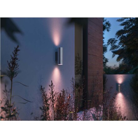 Philips Hue WCA Appear Outdoor Wall Lantern, Inox , 8 W , 2000-6500 Hue White Colour Ambiance