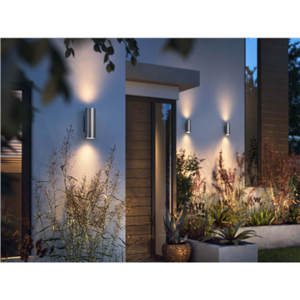 Philips Hue WCA Appear Outdoor Wall Lantern, Inox , 8 W , 2000-6500 Hue White Colour Ambiance