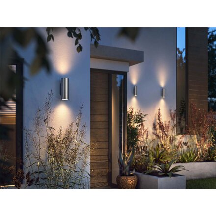 Philips Hue WCA Appear Outdoor Wall Lantern, Inox , 8 W , 2000-6500 Hue White Colour Ambiance