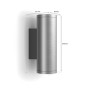 Philips Hue WCA Appear Outdoor Wall Lantern, Inox , 8 W , 2000-6500 Hue White Colour Ambiance