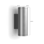 Philips Hue WCA Appear Outdoor Wall Lantern, Inox , 8 W , 2000-6500 Hue White Colour Ambiance