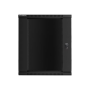 Lanberg , Rack cabinet 19 wall-mount 15U/600x600 (flat pack) with glass door , WF01-6615-10B , Black