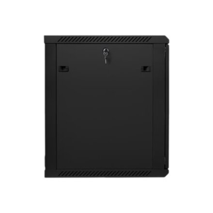 Lanberg , Rack cabinet 19 wall-mount 15U/600x600 (flat pack) with glass door , WF01-6615-10B , Black
