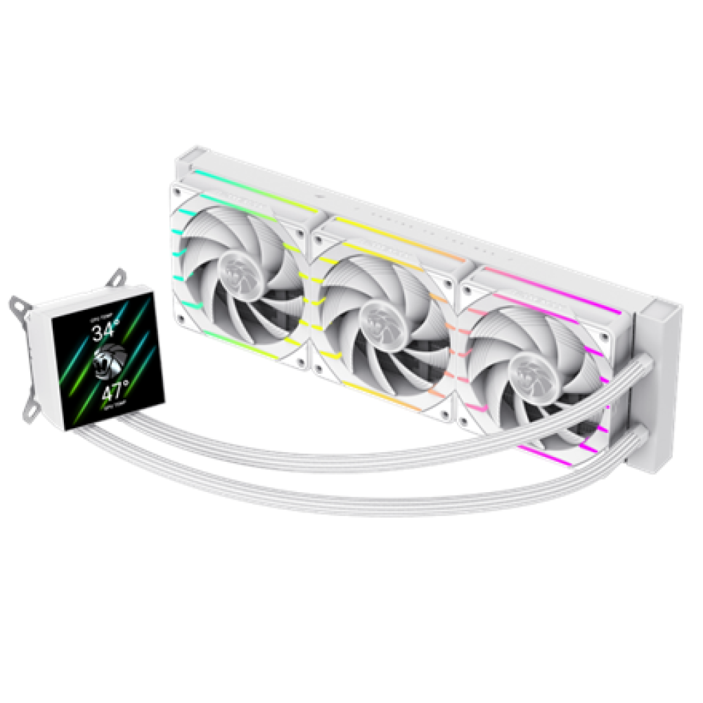 Gamemax CPU Liquid Cooler , HAILSTORM 360 LCD WH , White