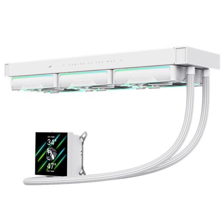 Gamemax CPU Liquid Cooler , HAILSTORM 360 LCD WH , White