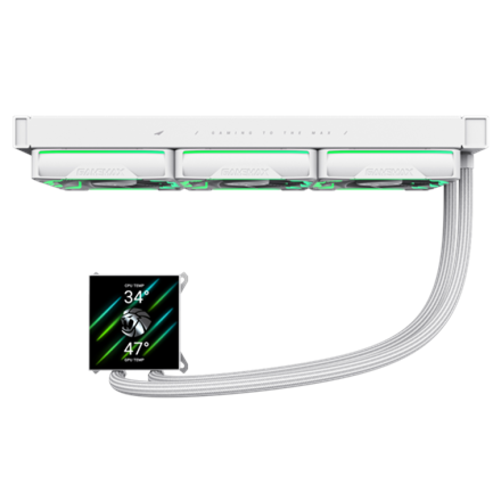Gamemax CPU Liquid Cooler , HAILSTORM 360 LCD WH , White