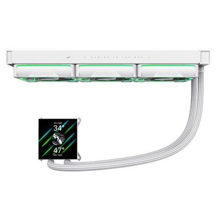Gamemax CPU Liquid Cooler , HAILSTORM 360 LCD WH , White