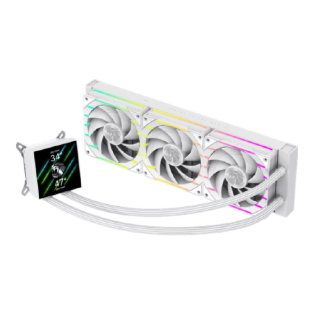 Gamemax CPU Liquid Cooler , HAILSTORM 360 LCD WH , White