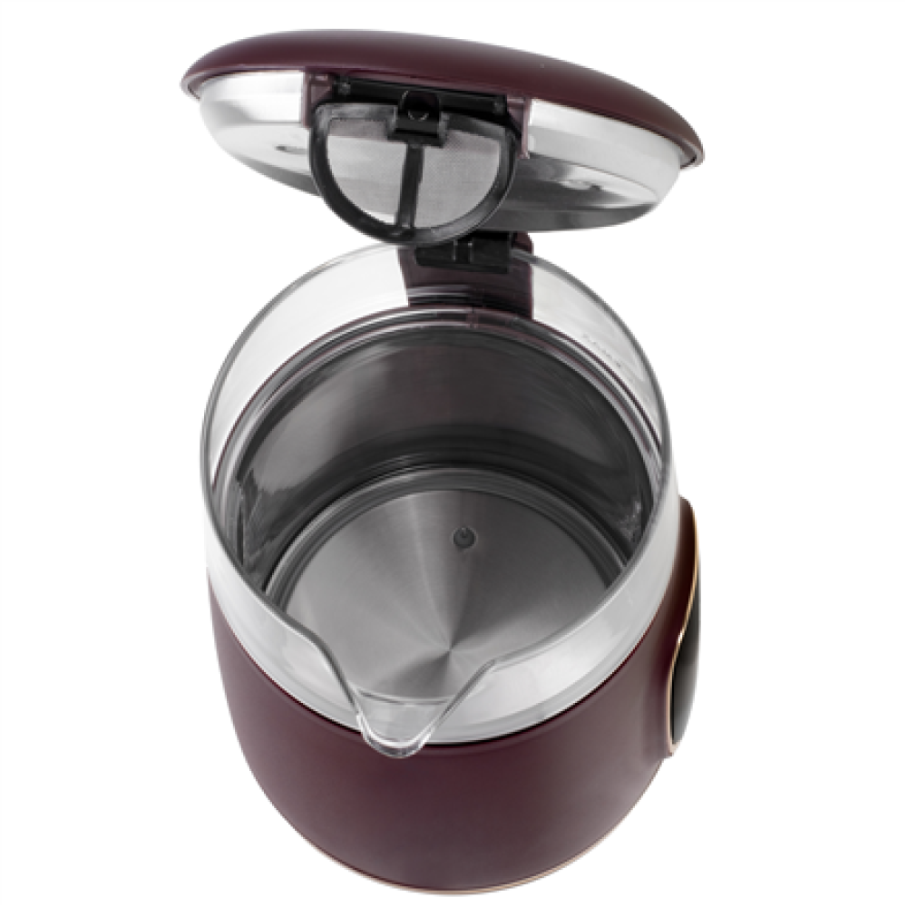 Adler Kettle with LED Display , AD 1305 , Electric , 2200 W , 1.7 L , Plastic , 360° rotational base , Burgundy