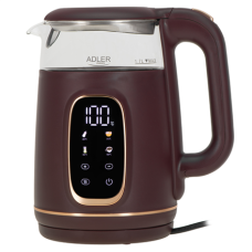 Adler Kettle with LED Display , AD 1305 , Electric , 2200 W , 1.7 L , Plastic , 360° rotational base , Burgundy