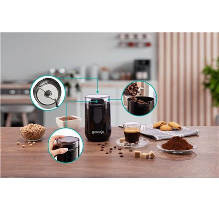 Gorenje , Coffee Grinder , SMK150SB , 150 W , Coffee beans capacity 45 g , Lid safety switch , Black