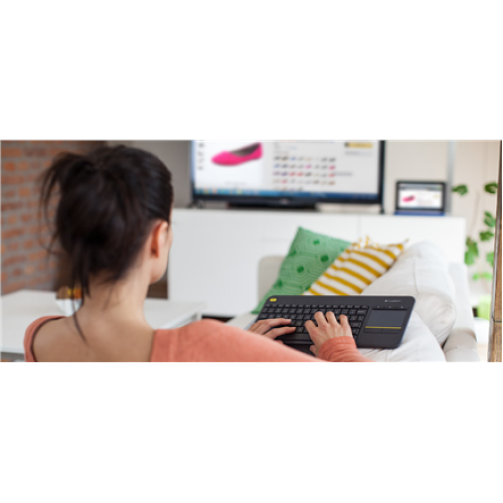 Logitech , K400 Plus , Keyboard with Trackpad , Wireless , NL , Black , USB port , 380 g