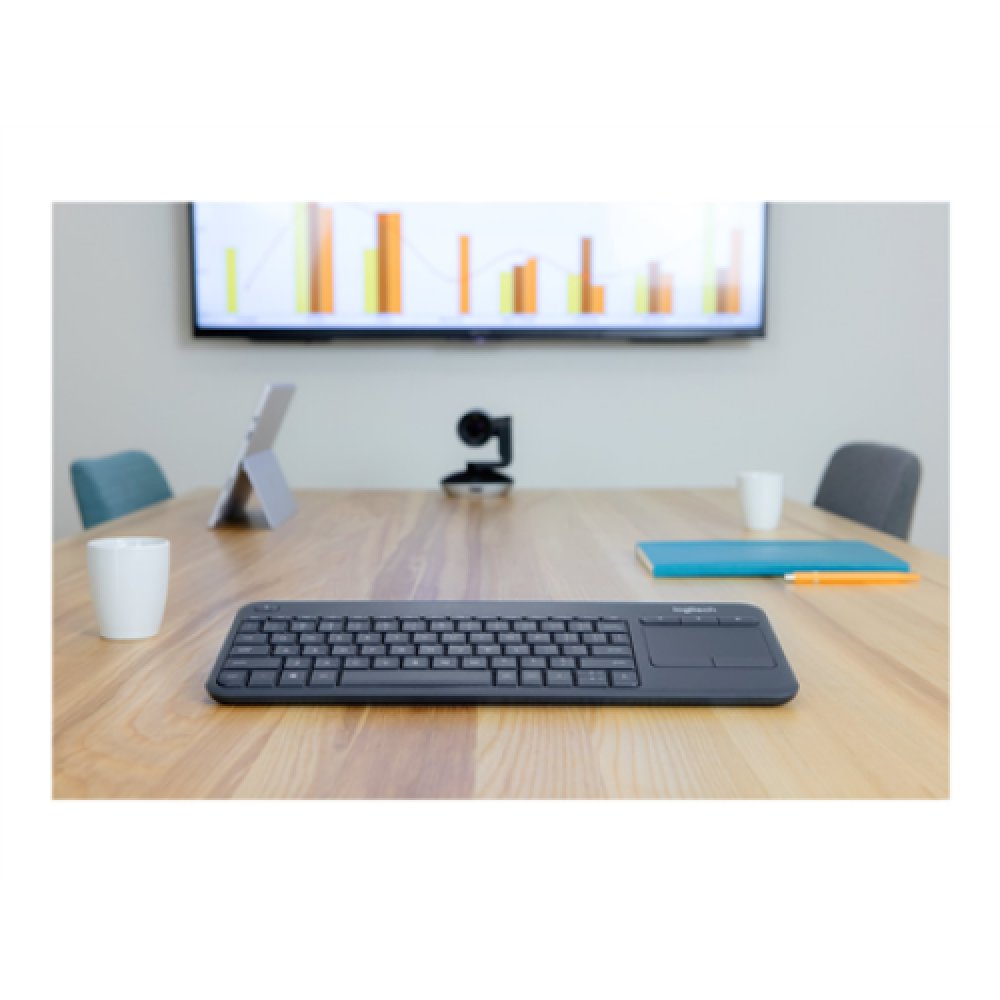 Logitech , K400 Plus , Keyboard with Trackpad , Wireless , NL , Black , USB port , 380 g