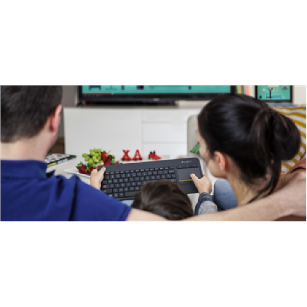Logitech , K400 Plus , Keyboard with Trackpad , Wireless , NL , Black , USB port , 380 g