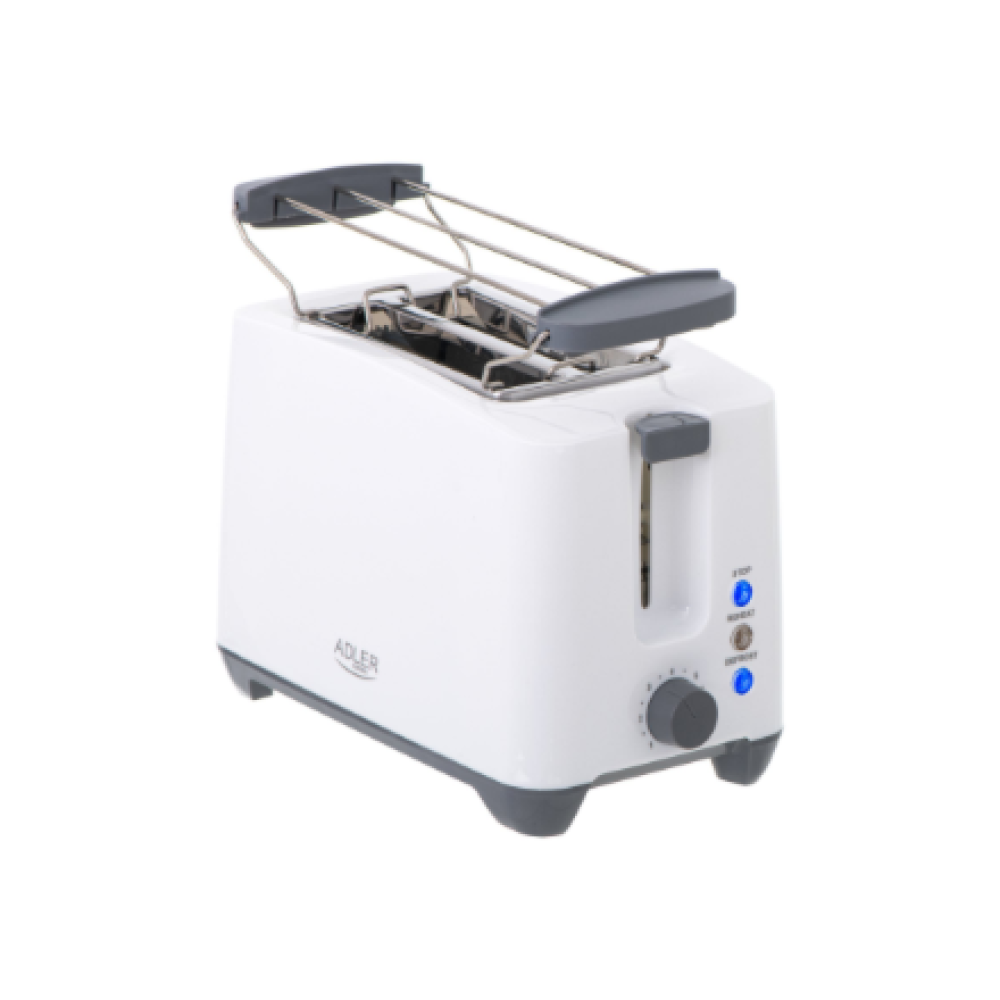 Adler , Toaster , AD 3216 , Power 750 W , Number of slots 2 , Housing material Plastic , White