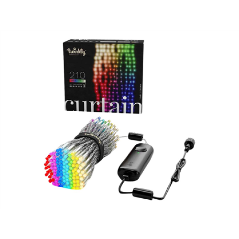 Twinkly,Curtain Smart LED Lights 210 RGBW 1.5x2.1m,RGBW – 16M+ colors + Warm white