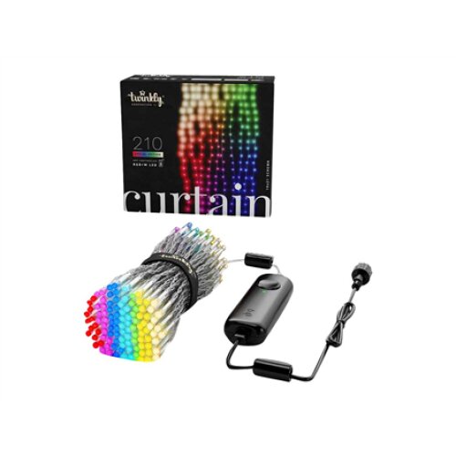 Twinkly,Curtain Smart LED Lights 210 RGBW 1.5x2.1m,RGBW – 16M+ colors + Warm white