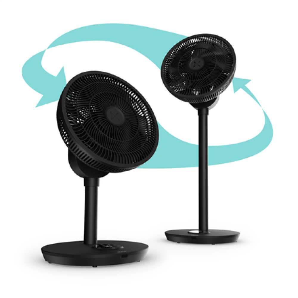 Duux Fan , Whisper Flex 2 , Stand Fan , Black , Diameter 34 cm , Number of speeds 30 , Oscillation , 2-21.5 W , Remote control