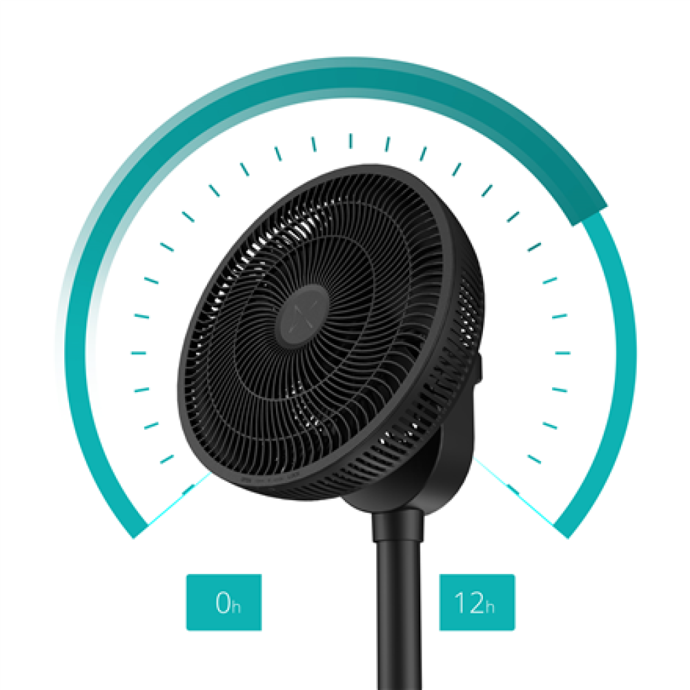 Duux Fan , Whisper Flex 2 , Stand Fan , Black , Diameter 34 cm , Number of speeds 30 , Oscillation , 2-21.5 W , Remote control