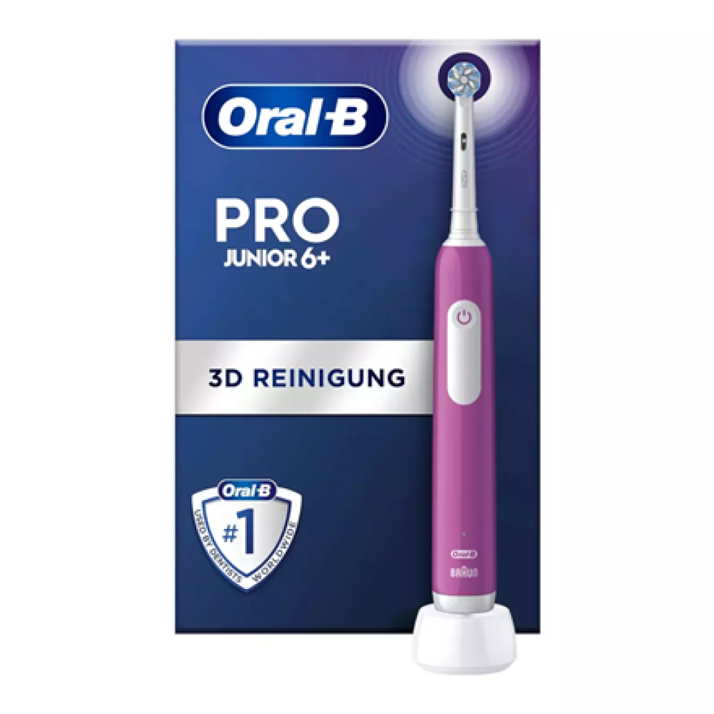 Oral-B Electric Toothbrush , Pro Junior 6+ , Rechargeable , For children , Number of brush heads included 1 , Number of teeth brushing modes 3 , Purple