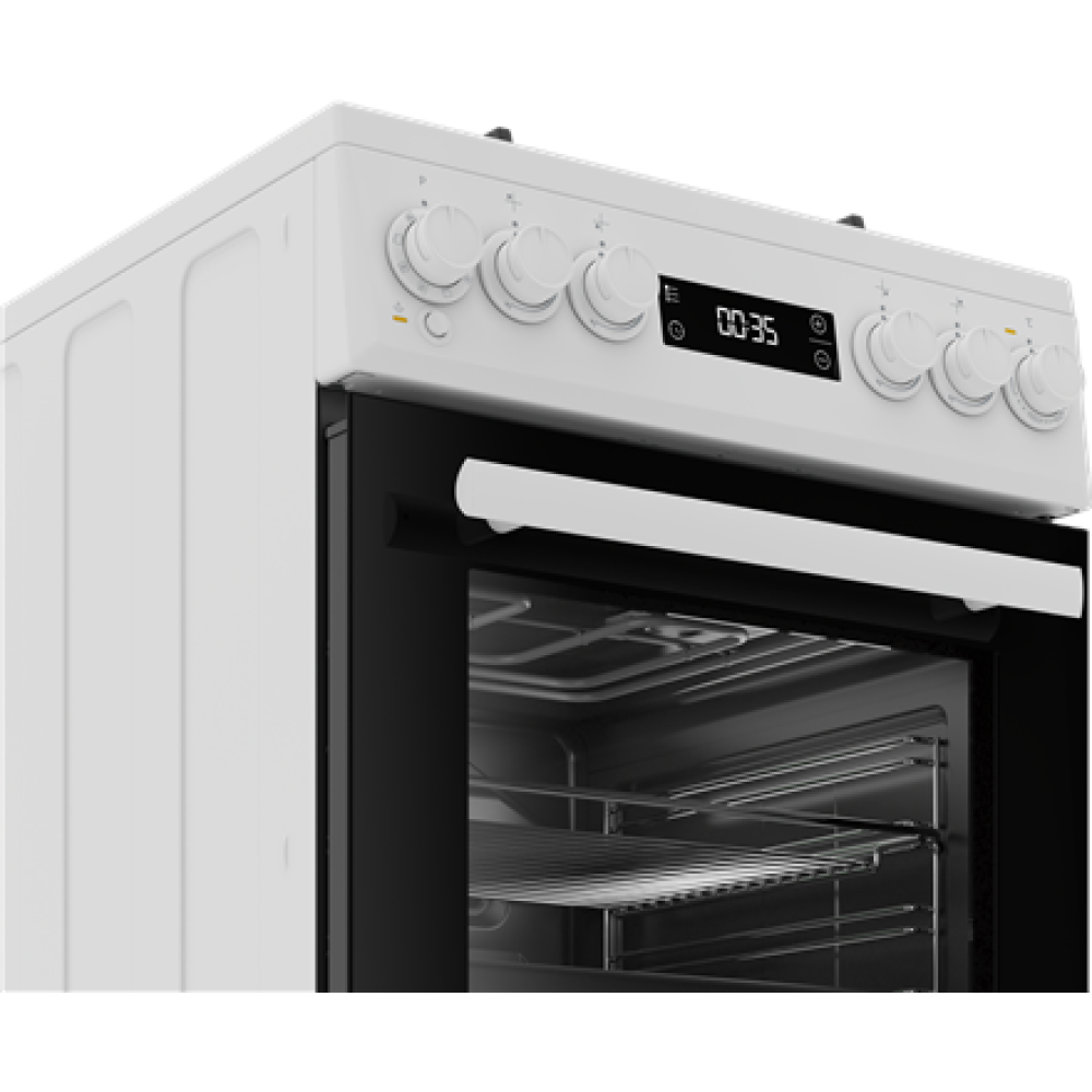 BEKO Cooker , FSM51339DWDS , Hob type Gas , Oven type Electric , White , Width 50 cm , Grilling , LED , Depth 60 cm , 60 L