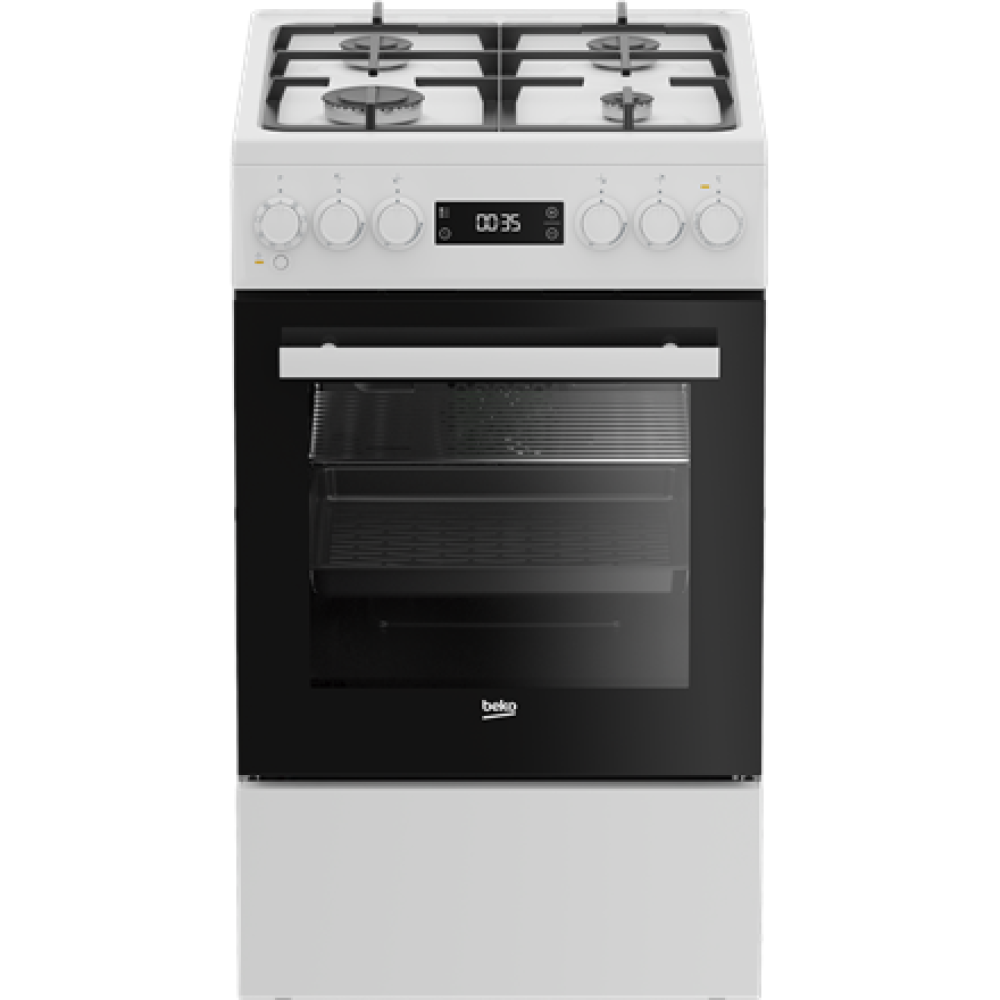 BEKO Cooker , FSM51339DWDS , Hob type Gas , Oven type Electric , White , Width 50 cm , Grilling , LED , Depth 60 cm , 60 L