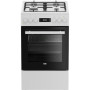 BEKO Cooker , FSM51339DWDS , Hob type Gas , Oven type Electric , White , Width 50 cm , Depth 60 cm , Grilling , LED , Energy efficiency class A , 60 L