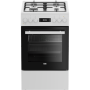 BEKO Cooker , FSM51339DWDS , Hob type Gas , Oven type Electric , White , Width 50 cm , Grilling , LED , Depth 60 cm , 60 L