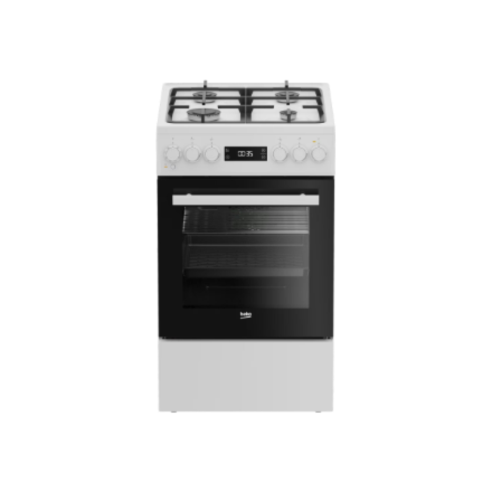 BEKO Cooker , FSM51339DWDS , Hob type Gas , Oven type Electric , White , Width 50 cm , Grilling , LED , Depth 60 cm , 60 L