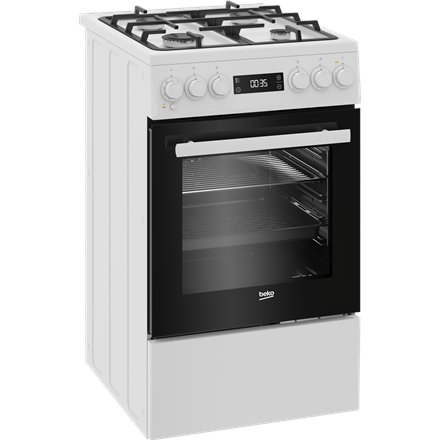 BEKO Cooker , FSM51339DWDS , Hob type Gas , Oven type Electric , White , Width 50 cm , Depth 60 cm , Grilling , LED , Energy efficiency class A , 60 L