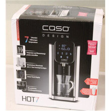 SALE OUT. Caso Turbo Hot Water Dispenser , Hot 7 , Water Dispenser , 2200-2600 W , 2.7 L , Plastic/Stainless Steel , Black/Stainless Steel , DAMAGED PACKAGING, BROKEN INER PACKAGING, DAMAGED GLASS CONTAINER
