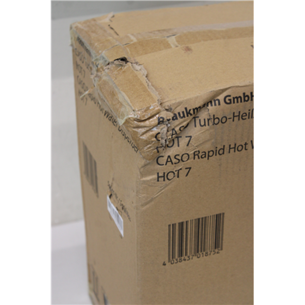 SALE OUT. Caso Turbo Hot Water Dispenser , Hot 7 , Water Dispenser , 2200-2600 W , 2.7 L , Plastic/Stainless Steel , Black/Stainless Steel , DAMAGED PACKAGING, BROKEN INER PACKAGING, DAMAGED GLASS CONTAINER